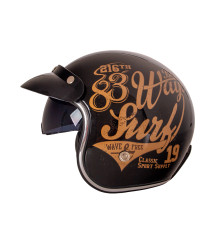 Мотоциклетний шолом W-TEC Café Racer чорно-коричневий XS (53-54)