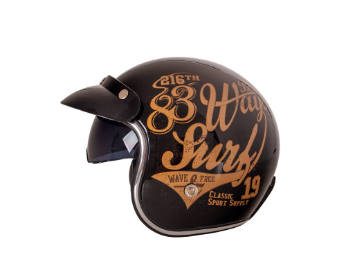 Мотоциклетний шолом W-TEC Café Racer чорно-коричневий S(55-56)