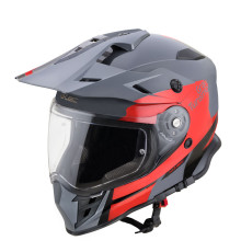 Мотоциклетний шолом W-TEC V331 PR графічний червоно-сірий XS (53-54)