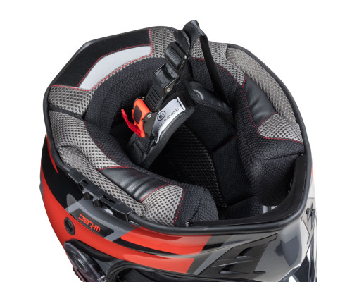 Мотоциклетний шолом W-TEC V331 PR графічний червоно-сірий XS (53-54)