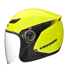 Мотоциклетний шолом Cassida Reflex Safety - чорний-флуо-жовтий / XL (61-62)