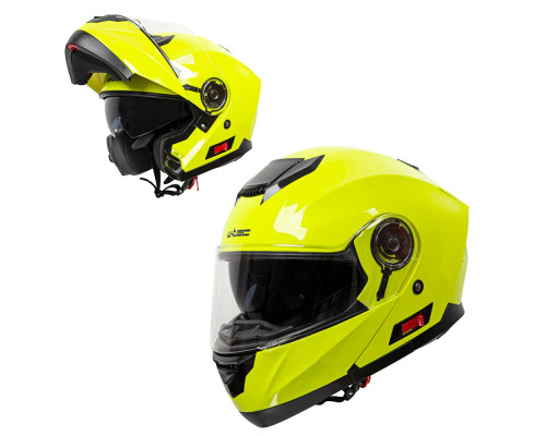 Перекидний мотоциклетний шолом W-TEC Lanxamo - жовтий/XS (53-54)