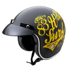 Мотоциклетний шолом W-TEC Café Racer чорно-жовтий M (57-58)