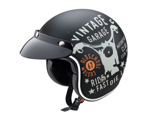 Мотоциклетний шолом W-TEC Café Racer чорний XL (61-62)
