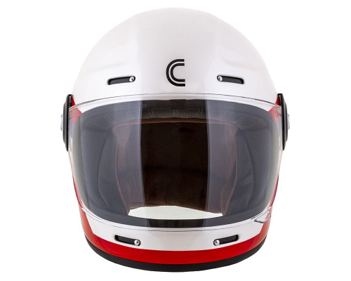 Мотоциклетний шолом Cassida Fiber OPG білий/синій/червоний L(59-60)