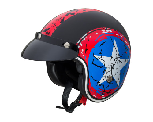 Мотоциклетний шолом W-TEC Café Racer чорно-червоний S(55-56)