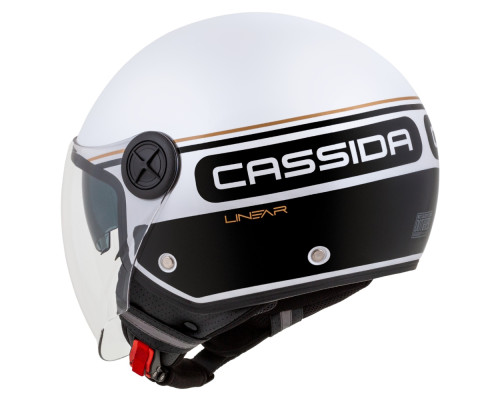 Мотошолом Cassida Handy Plus Linear Pearl білий/чорний/золотий M (57-58)