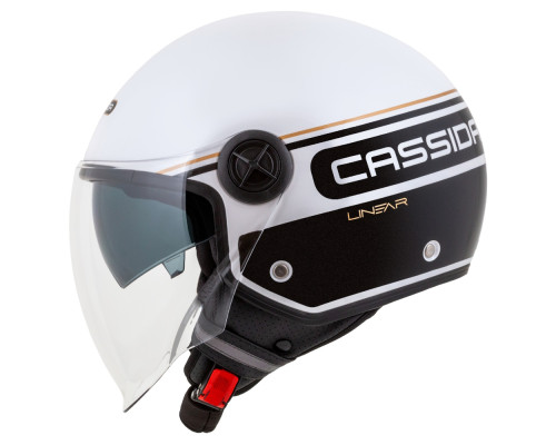 Мотошолом Cassida Handy Plus Linear Pearl білий/чорний/золотий XL (60)