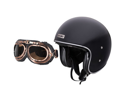 Мотоциклетний шолом W-TEC Angeric Gloss чорний w/ Steamrust Goggles XL (61-62)