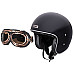 Мотоциклетний шолом W-TEC Angeric Gloss чорний w/ Steamrust Goggles S(55-56)