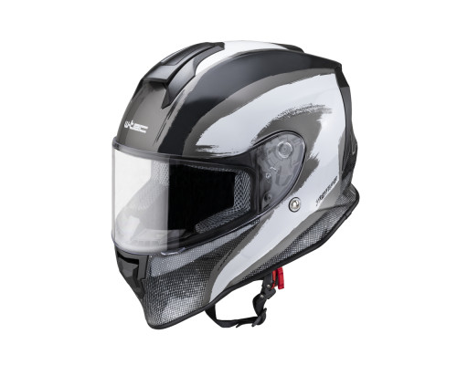 Мотоциклетний шолом W-TEC Integra Graphic - чорно-білий / М (57-58)