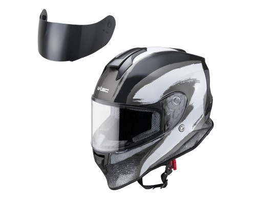 Мотоциклетний шолом W-TEC Integra Graphic - чорно-білий / S (55-56)
