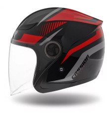 Мотоциклетний шолом Cassida Reflex - чорно-червоний