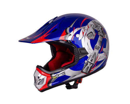 Молодіжний мотоциклетний шолом W-TEC V310 enduro - розмір S (49/50) / синій