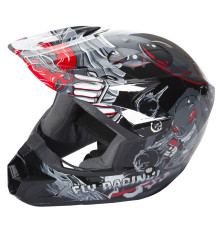 Дитячий шолом для мотокросу inSPORTline Fly Racing Kinetic Youth Invasion - сірий / YS (47-48)