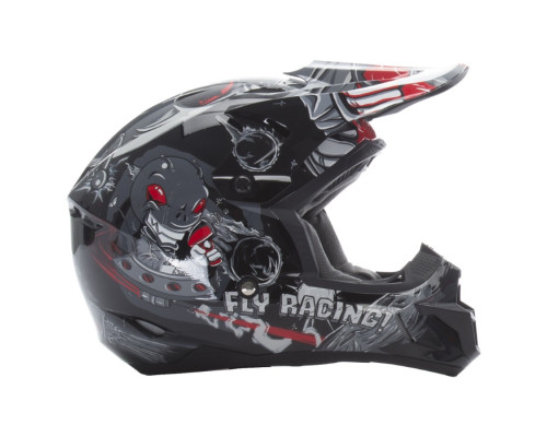 Дитячий шолом для мотокросу inSPORTline Fly Racing Kinetic Youth Invasion - сірий / YS (47-48)