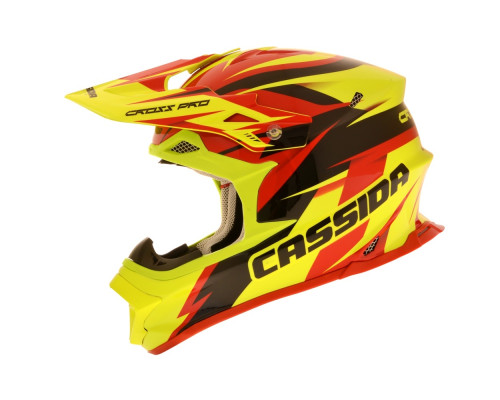 Шолом для мотокросу Cassida Cross Pro - червоно-жовтий / XL (61-62)