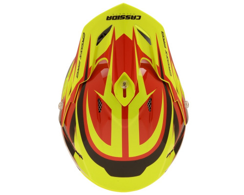 Шолом для мотокросу Cassida Cross Pro - червоно-жовтий / XL (61-62)