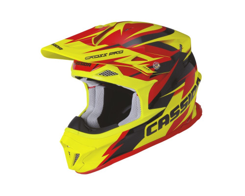 Шолом для мотокросу Cassida Cross Pro - червоно-жовтий / 2XL (63-64)