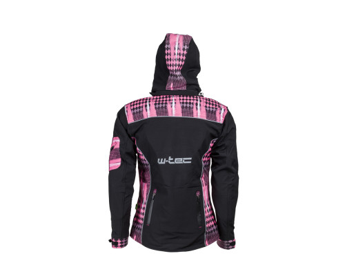 Жіноча мото-куртка з капюшоном W-TEC Pestalozza NF-2781- розмір S / чорно-рожева