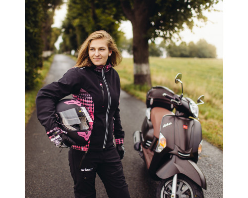 Жіноча мото-куртка з капюшоном W-TEC Pestalozza NF-2781- розмір L / чорно-рожева