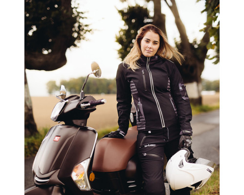 Жіноча мото-куртка з капюшоном W-TEC Pestalozza NF-2781- розмір M / чорно-сіра
