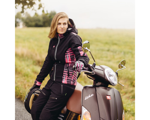 Жіноча мото-куртка з капюшоном W-TEC Pestalozza NF-2781- розмір XL / чорно-рожева