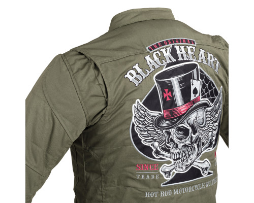 Чоловіча мотокуртка W-TEC Black Heart Hat Skull Jacket - хакі/4XL