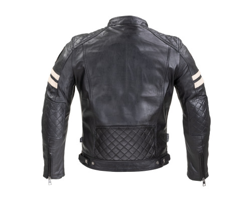 Чоловіча шкіряна куртка W-TEC Milano - чорний / 5XL