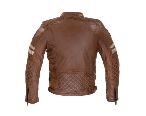 Чоловіча шкіряна куртка W-TEC Milano - коричневий / 4XL