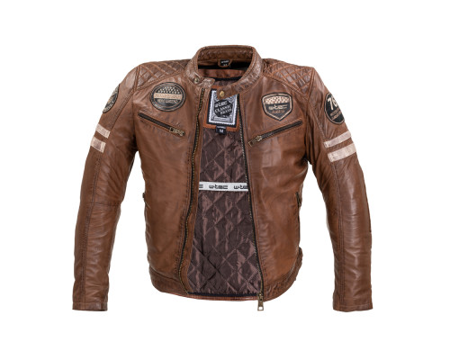 Чоловіча шкіряна куртка W-TEC Milano - коричневий / L