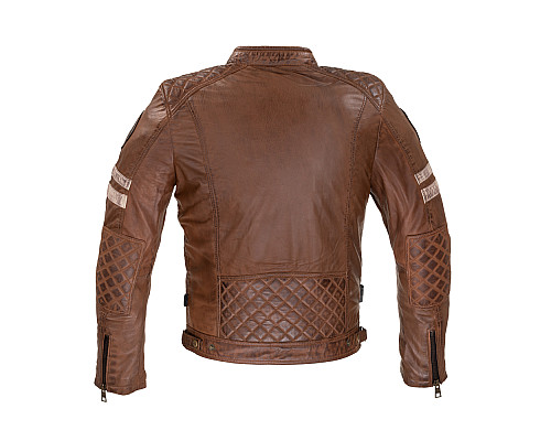 Чоловіча шкіряна куртка W-TEC Milano - коричневий / XL