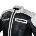 Чоловіча шкіряна мото куртка W-TEC Esbiker - чорно-біла/S