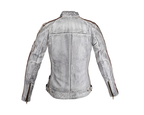 Жіноча шкіряна мотоциклетна куртка W-TEC Sheawen Lady White New - біла/М