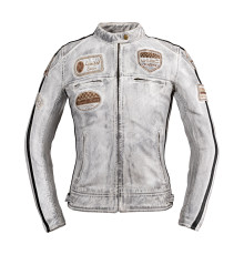 Жіноча шкіряна мотоциклетна куртка W-TEC Sheawen Lady White New - біла/XS