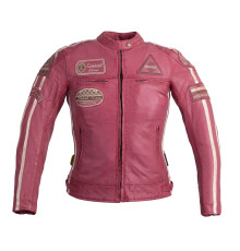 Жіноча шкіряна мотокуртка W-TEC Sheawen Lady Pink - рожева/S