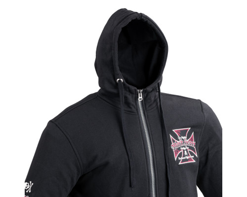 Чоловічий світшот з капюшоном W-TEC Black Heart Vintage Iron - чорний/S