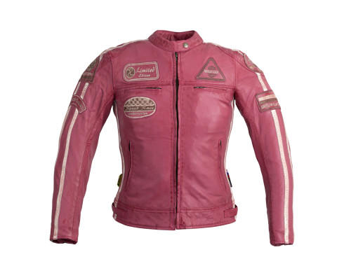 Жіноча шкіряна мотокуртка W-TEC Sheawen Lady Pink - рожева/XL