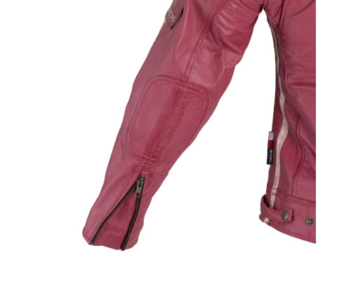 Жіноча шкіряна мотокуртка W-TEC Sheawen Lady Pink - рожева/XL