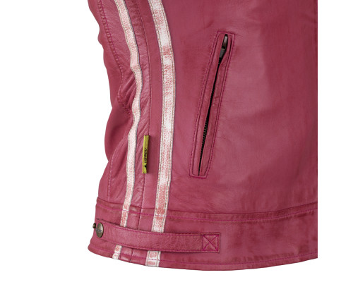 Жіноча шкіряна мотокуртка W-TEC Sheawen Lady Pink - рожева/XL