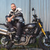 Чоловіча шкіряна мото куртка W-TEC Esbiker - чорно-біла/4XL