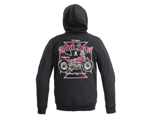 Чоловічий світшот з капюшоном W-TEC Black Heart Vintage Iron - чорний/М