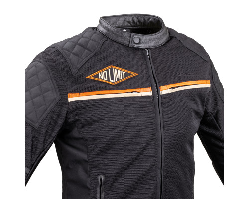 Чоловіча літня мото-куртка W-TEC 2Stripe - чорний / 3XL