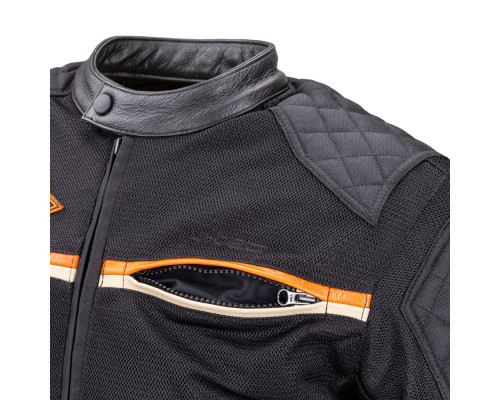 Чоловіча літня мото-куртка W-TEC 2Stripe - чорний / 4XL