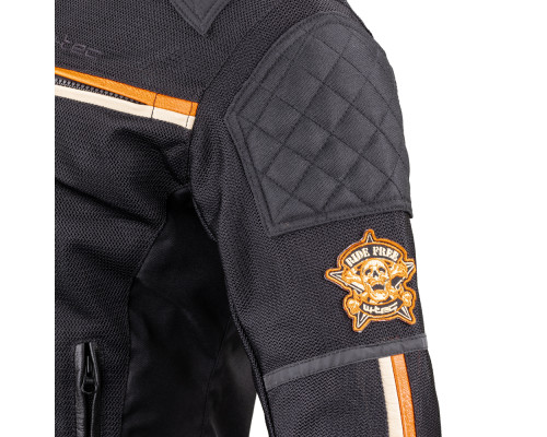 Чоловіча літня мото-куртка W-TEC 2Stripe - чорний / 5XL