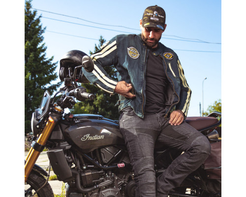 Чоловіча джинсова мотокуртка W-TEC Wildone - розмір XL