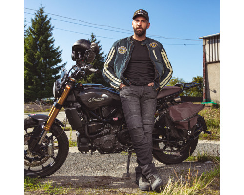 Чоловіча джинсова мотокуртка W-TEC Wildone - розмір XXL