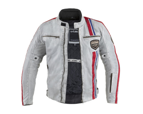 Чоловіча мотокуртка W-TEC 91 Cordura - білий/4XL