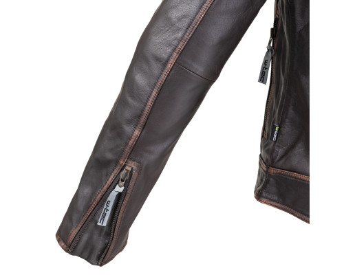 Шкіряна мото куртка W-TEC Embracer - темно-коричнева / XXL