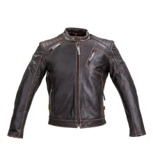 Шкіряна мото куртка W-TEC Embracer - темно-коричнева / 3XL
